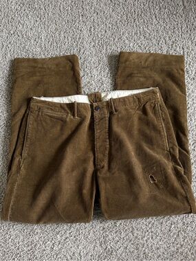 Double RL RRL Military Corduroy Distress Trouser Pants